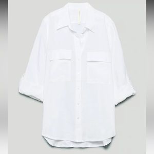 NWT The Group Babaton Utility Button-Up, white, size Medium